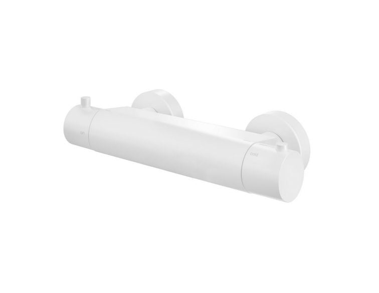 Hotbath B008WH – Thermostatische douchemengkraan met 1/2” doucheslang onderaansluiting – Mat wit