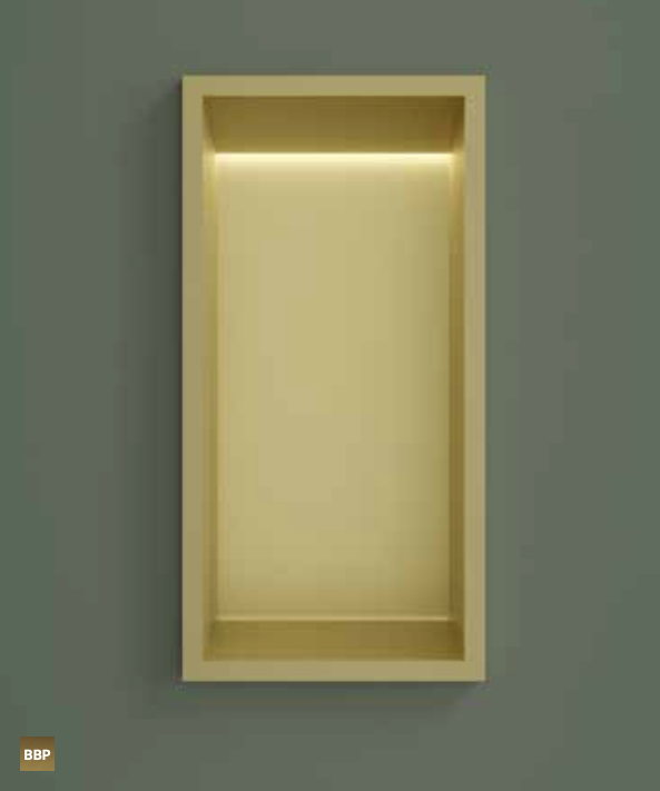Hotbath BOX015LTB – Inbouwbox of inbouwnis 30x15x10cm with LED IP44 – Tuscan bronze