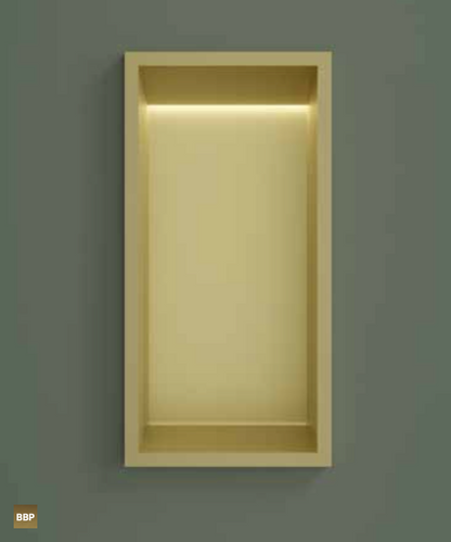 Hotbath BOX015LTB – Inbouwbox of inbouwnis 30x15x10cm with LED IP44 – Tuscan bronze