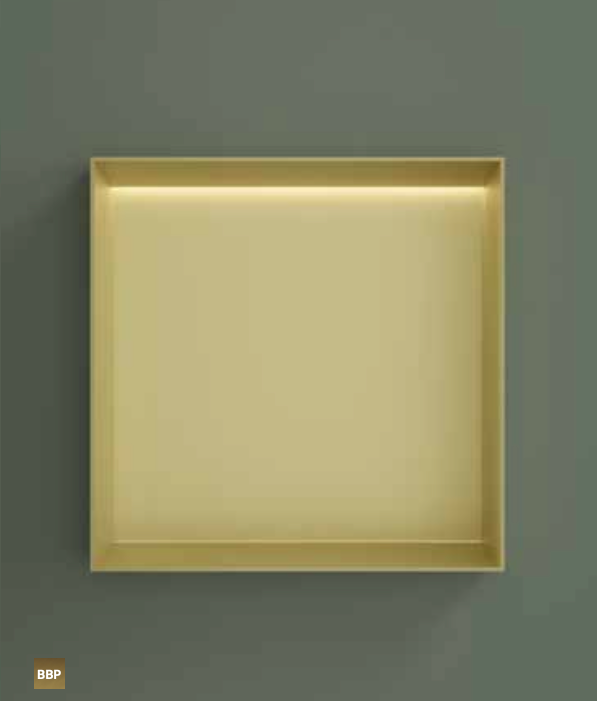 Hotbath BOX030FLBGP – Inbouwbox of inbouwnis 30x30x10cm frameless + LED – Geborsteld gunmetal PVD