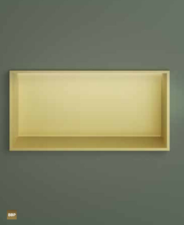 Hotbath BOX060LBBP – Inbouwbox of inbouwnis 30x60x10cm with LED IP44 – Geborsteld messing PVD