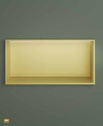 Hotbath BOX060LBBP – Inbouwbox of inbouwnis 30x60x10cm with LED IP44 – Geborsteld messing PVD