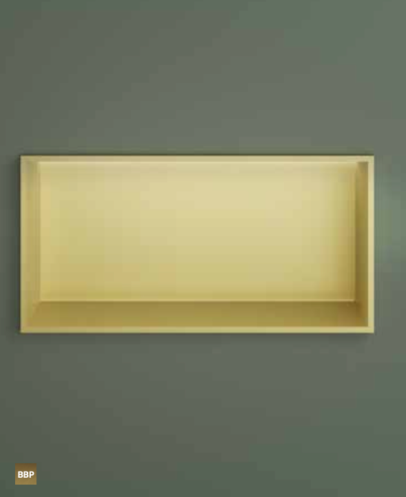 Hotbath BOX060LMBP – Inbouwbox of inbouwnis 30x60x10cm with LED IP44 – Geborsteld zwart PVD