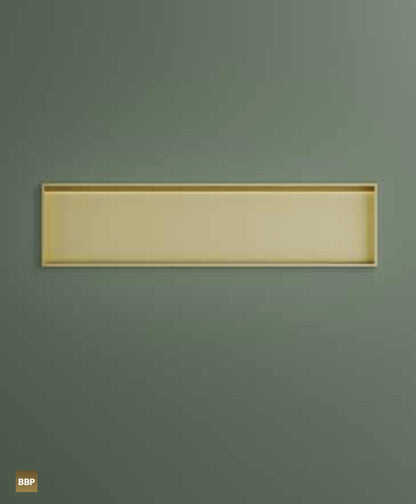 Hotbath BOX120LBGP – Inbouwbox of inbouwnis 30x120x10cm with LED IP44 – Geborsteld gunmetal PVD