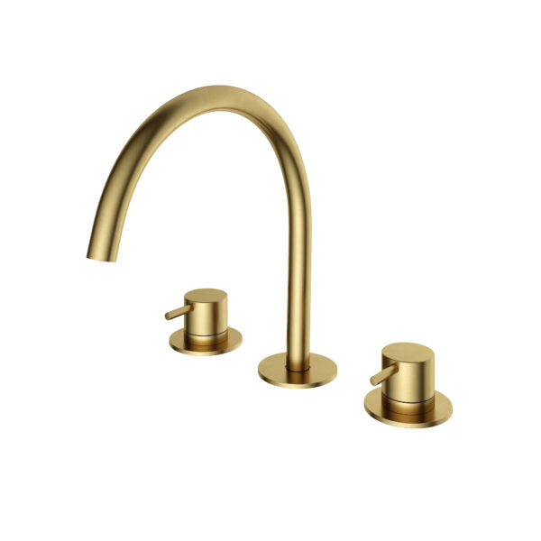 Hotbath CB033BBP – Wastafelmengkraan 3 gats BBP – Geborsteld messing PVD