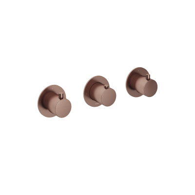 Hotbath CB7067EXTBCP – Afbouw douche thermostaat met 2  stopkranen horizontaal of verticaal – Geborsteld koper PVD