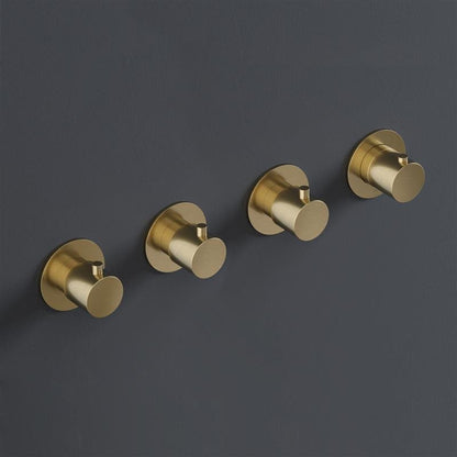 Hotbath CB7070EXTGN – Afbouwdeel - Inbouw douche thermostaat met 3 stopkranen horizontaal en verticaal te monteren – Geborsteld nikkel