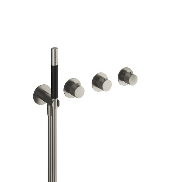 Hotbath CX7071EXTGN – Afbouw bad/douche thermostaat met 2stop kranen zonder uitloop GN – Geborsteld nikkel