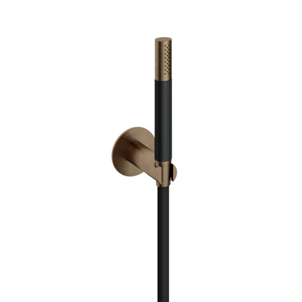 Hotbath M443AB – Handdouche met wandsteun en doucheslang 1,5 mtr – Verouderd messing