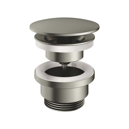 Hotbath P708GN – Always open plug met schroef rond – Geborsteld nikkel