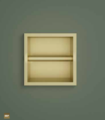 Hotbath PH016MBP – Inbouw toiletrol houder 16x16x12,6cm – Geborsteld zwart PVD
