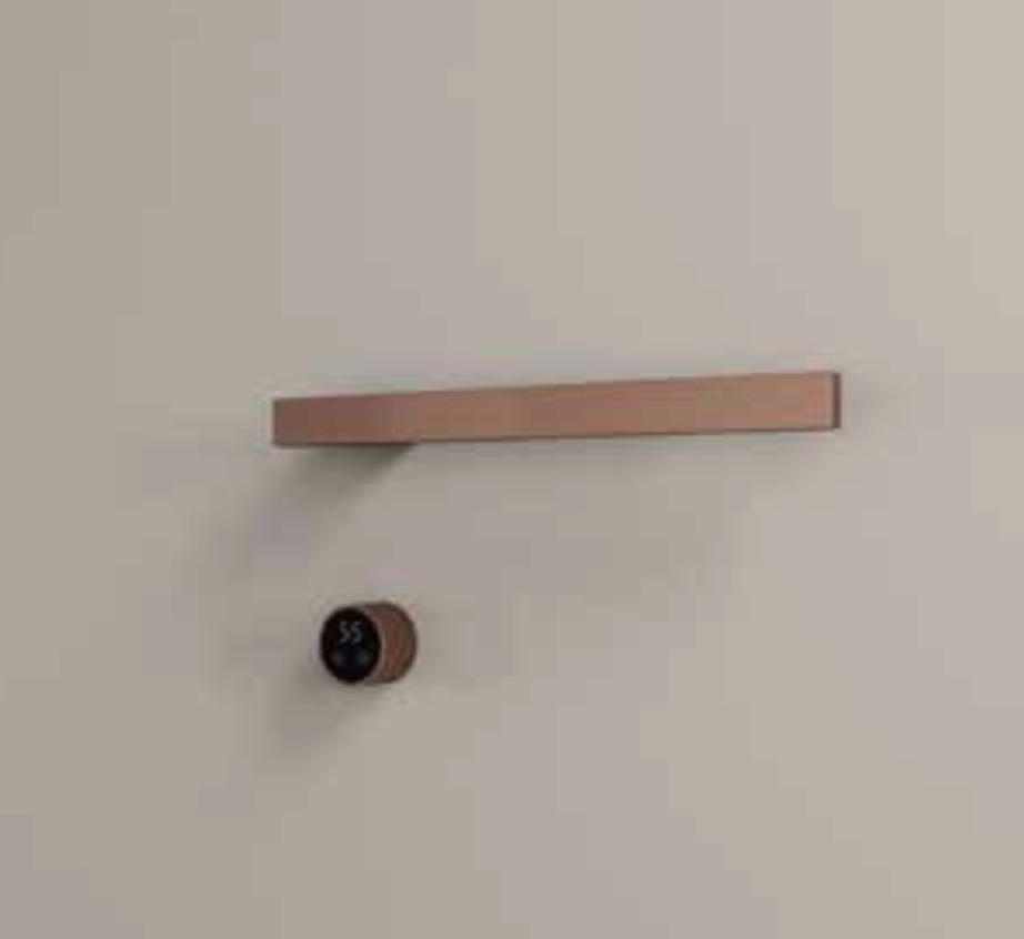 Hotbath RAS50-1BBP – set van 1 rails RAS50 SQUARE 50 cm met separate schakelaar excl inbouw element – Geborsteld messing PVD