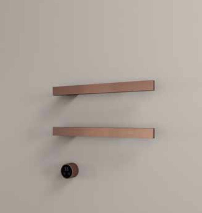 Hotbath RAS50-2BBP – set van 2 rails RAS50 SQUARE 50 cm met separate schakelaar excl inbouw element – Geborsteld messing PVD