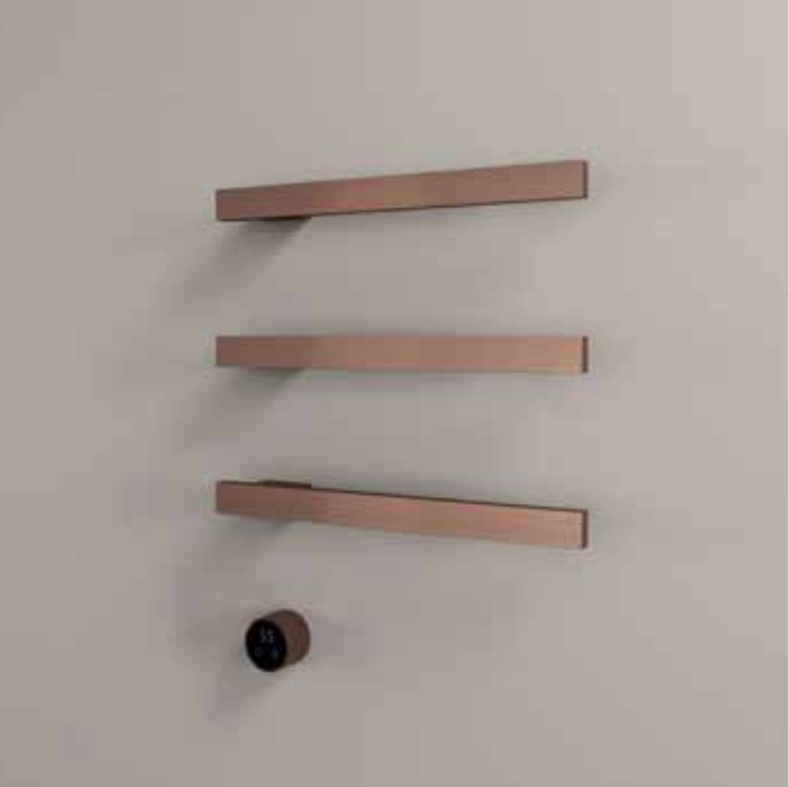 Hotbath RAS50-3BBP – set van 3 rails RAS50 SQUARE 50 cm met separate schakelaar excl inbouw element – Geborsteld messing PVD