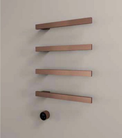 Hotbath RAS50-4BCP – set van 4 rails RAS50 SQUARE 50 cm met separate schakelaar excl inbouw element – Geborsteld koper PVD