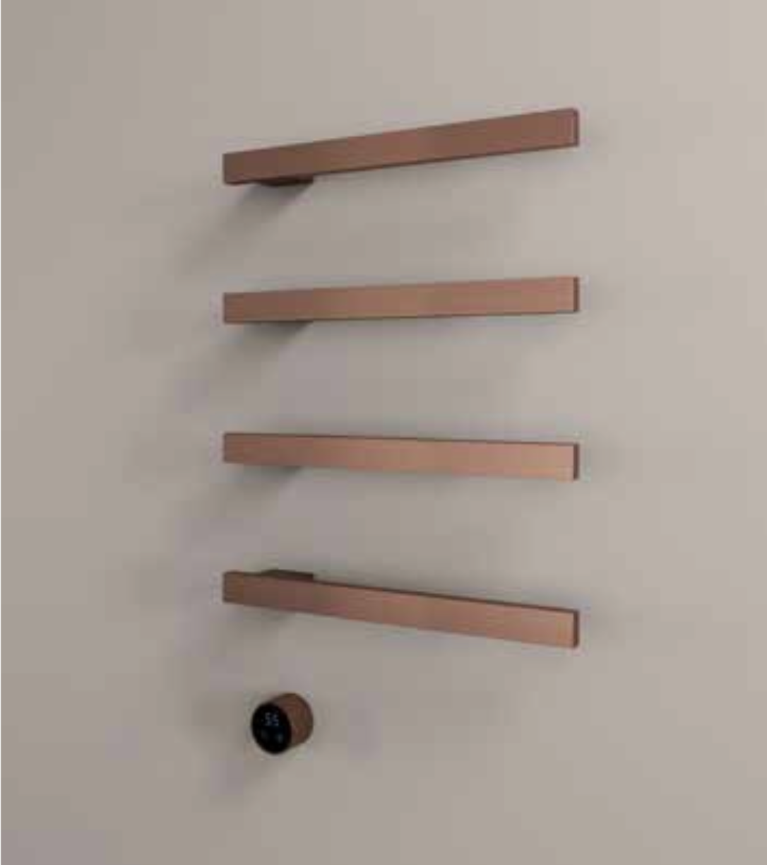 Hotbath RAS50-4TB – set van 4 rails RAS50 SQUARE 50 cm met separate schakelaar excl inbouw element – Tuscan bronze