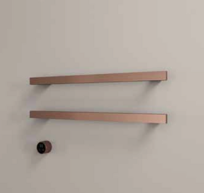 Hotbath RAS80-2BBP – set van 2 rails RAS80 SQUARE 80 cm met separate schakelaar excl inbouw element – Geborsteld messing PVD
