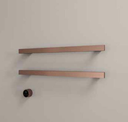 Hotbath RAS80-2BCP – set van 2 rails RAS80 SQUARE 80 cm met separate schakelaar excl inbouw element – Geborsteld koper PVD