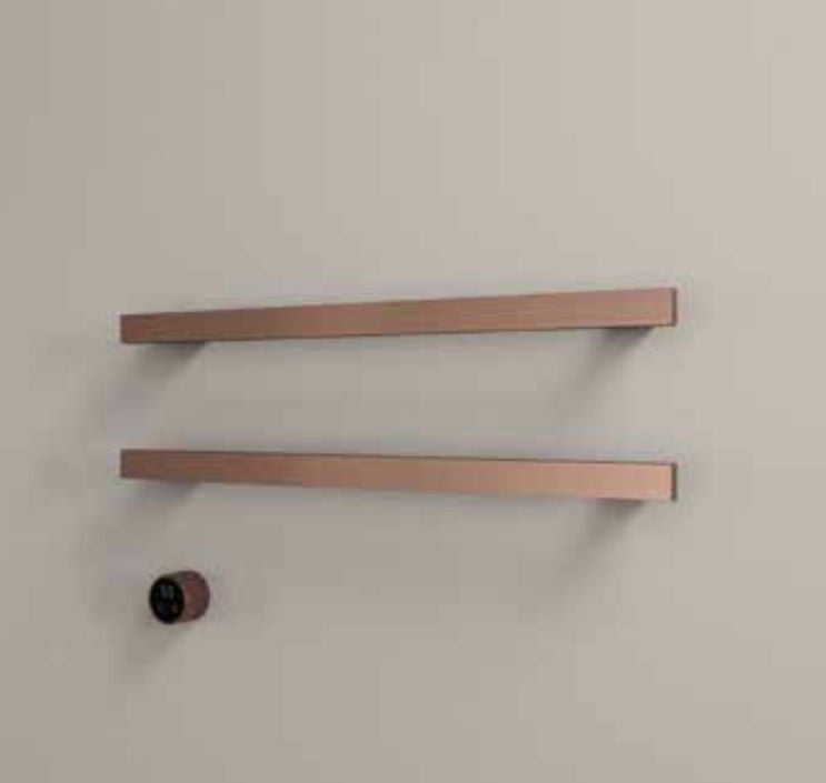 Hotbath RAS80-2TB – set van 2 rails RAS80 SQUARE 80 cm met separate schakelaar excl inbouw element – Tuscan bronze