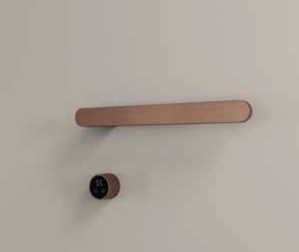 Hotbath RASS50-1BCP – set van 1 rails RASS50 SOFT SQUARE 50 cm met separate schakelaar excl inbouw element – Geborsteld koper PVD