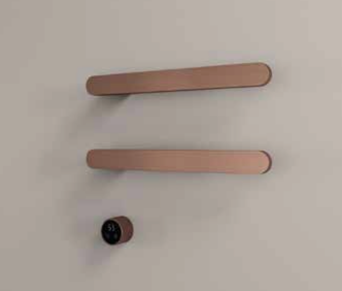Hotbath RASS50-2BBP – set van 2 rails RASS50 SOFT SQUARE 50 cm met separate schakelaar excl inbouw element – Geborsteld messing PVD