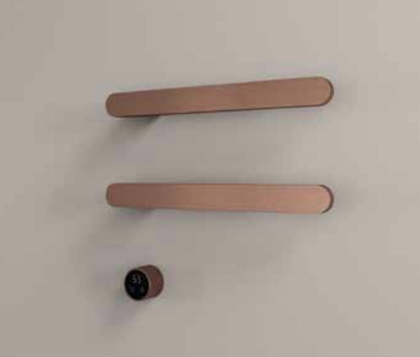 Hotbath RASS50-2GN – set van 2 rails RASS50 SOFT SQUARE 50 cm met separate schakelaar excl inbouw element – Geborsteld nikkel