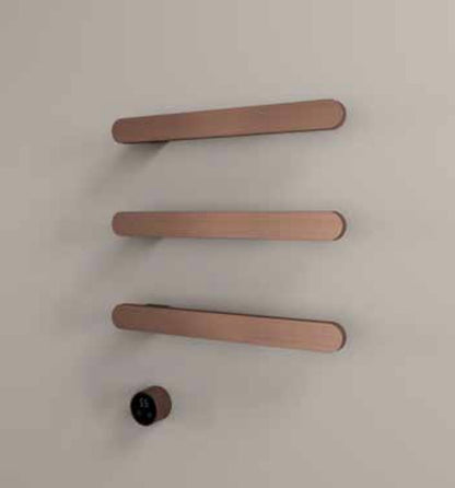 Hotbath RASS50-3BCP – set van 3 rails RASS50 SOFT SQUARE 50 cm met separate schakelaar excl inbouw element – Geborsteld koper PVD