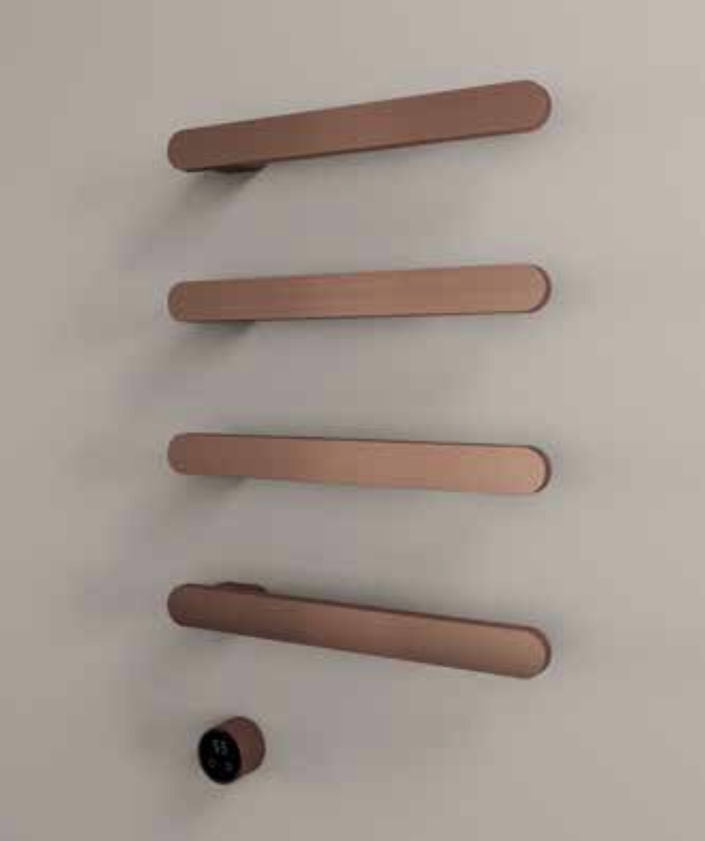 Hotbath RASS50-4BBP – set van 4 rails RASS50 SOFT SQUARE 50 cm met separate schakelaar excl inbouw element – Geborsteld messing PVD