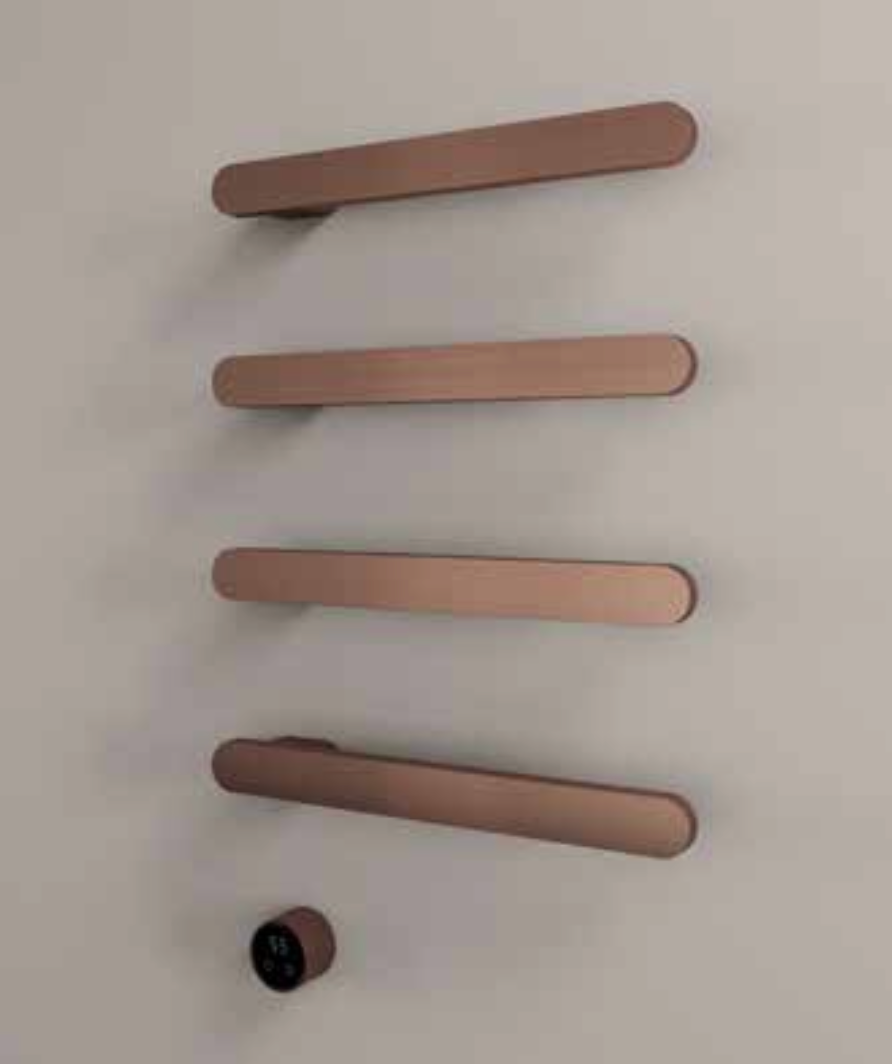 Hotbath RASS50-4BGP – set van 4 rails RASS50 SOFT SQUARE 50 cm met separate schakelaar excl inbouw element – Geborsteld gunmetal PVD