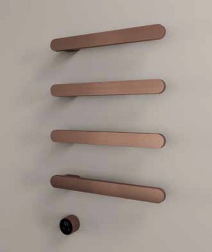 Hotbath RASS50-4BGP – set van 4 rails RASS50 SOFT SQUARE 50 cm met separate schakelaar excl inbouw element – Geborsteld gunmetal PVD