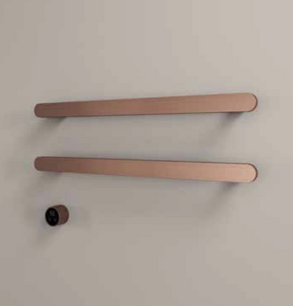 Hotbath RASS80-2BCP – set van 2 rails RASS80 SOFT SQUARE 80 cm met separate schakelaar excl inbouw element – Geborsteld koper PVD