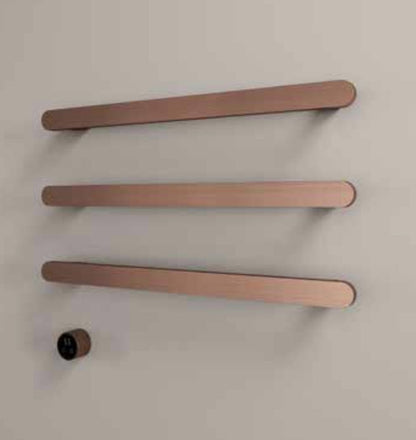 Hotbath RASS80-3BCP – set van 3 rails RASS80 SOFT SQUARE 80 cm met separate schakelaar excl inbouw element – Geborsteld koper PVD