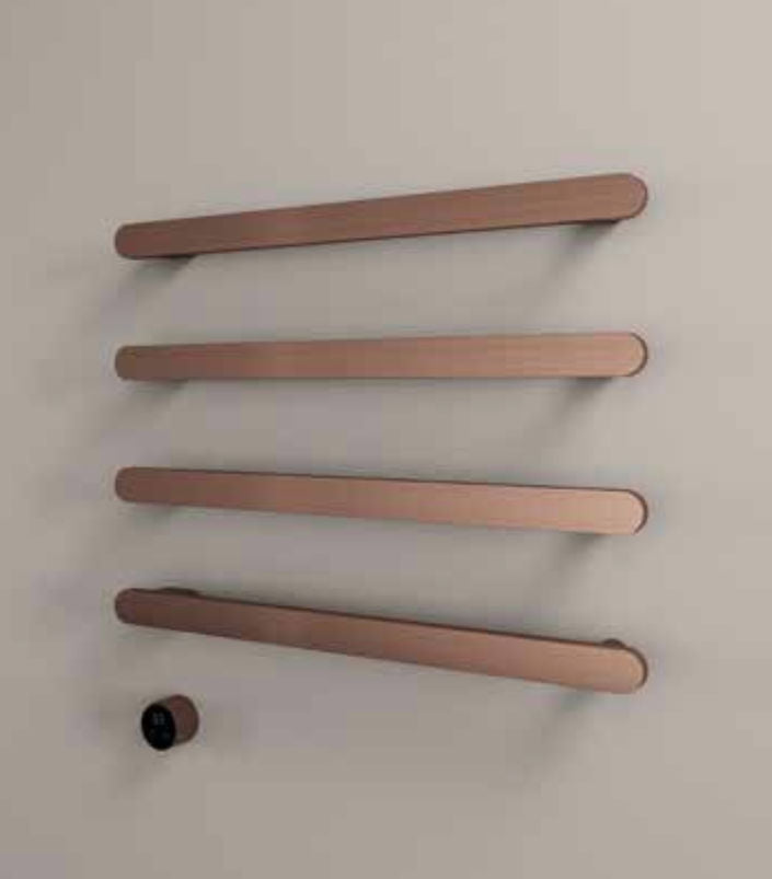 Hotbath RASS80-4TB – set van 4 rails RASS80 SOFT SQUARE 80 cm met separate schakelaar excl inbouw element – Tuscan bronze