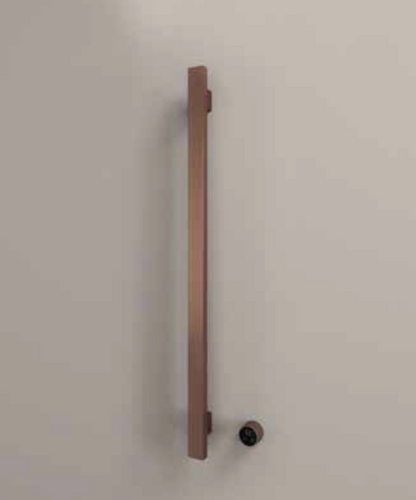 Hotbath RASV135-1BCP – set van 1 rails  RASV135 SQUARE135 cm met separate schakelaar excl inbouw element – Geborsteld koper PVD