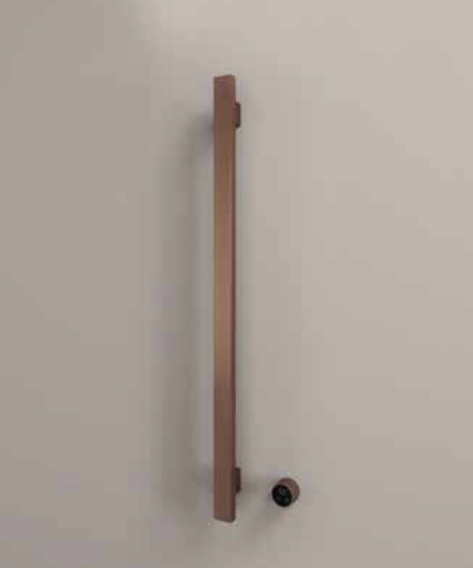 Hotbath RASV135-1BGP – set van 1 rails  RASV135 SQUARE135 cm met separate schakelaar excl inbouw element – Geborsteld gunmetal PVD