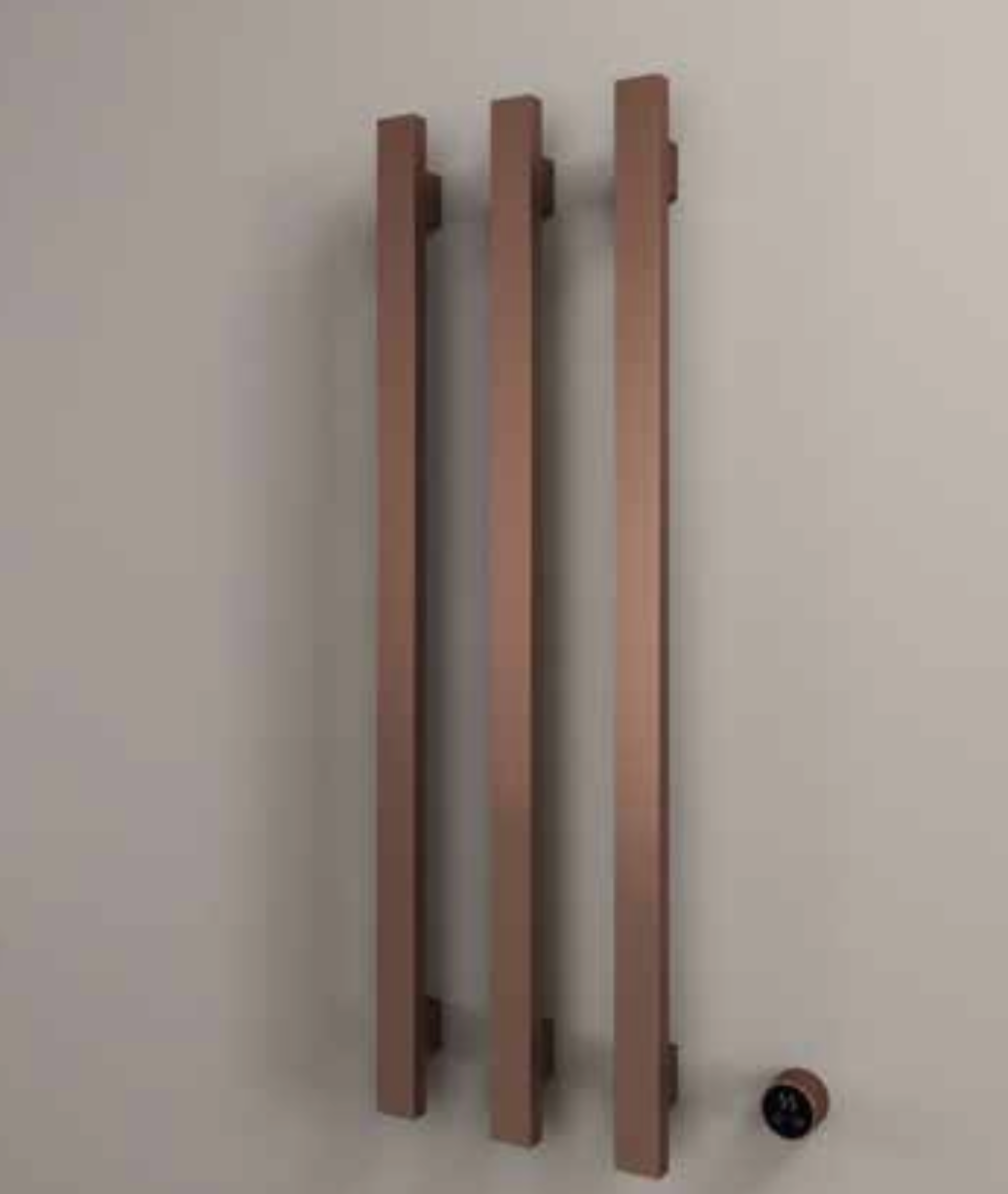 Hotbath RASV135-3TB – set van 3 rails  RASV135 SQUARE135 cm met separate schakelaar excl inbouw element – Tuscan bronze