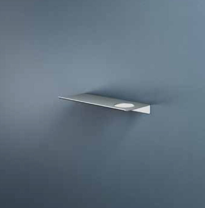 Hotbath SH030HBBP – Planchet 30 cm inclusief bevestigings rails met 1 uitsparing voor een zeepdispenser of beker – Geborsteld messing PVD