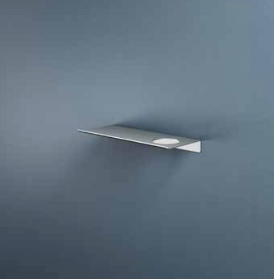 Hotbath SH030HWH – Planchet 30 cm inclusief bevestigings rails met 1 uitsparing voor een zeepdispenser of beker – Mat wit