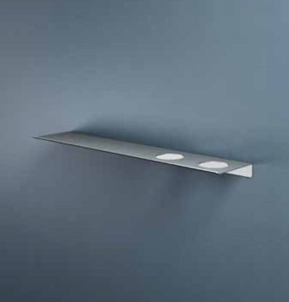 Hotbath SH060H2BCP – Planchet 60 cm inclusief bevestigings rails met 2 uitsparingen voor een zeepdispenser of beker – Geborsteld koper PVD