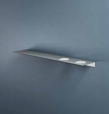 Hotbath SH060H2IX – Planchet 60 cm inclusief bevestigings rails met 2 uitsparingen voor een zeepdispenser of beker – RVS 316
