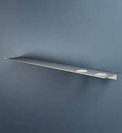 Hotbath SH080H2BCP – Planchet 80 cm inclusief bevestigings rails met 2 uitsparingen voor een zeepdispenser of beker – Geborsteld koper PVD