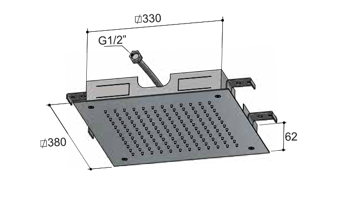 Hotbath M110 – technische illustratie; gekozen kleur wordt niet weergegeven