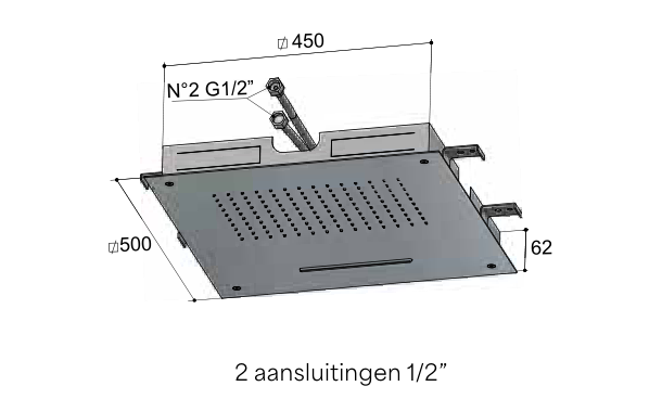 Hotbath M142 – technische illustratie; gekozen kleur wordt niet weergegeven