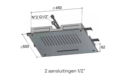 Hotbath M142 – technische illustratie; gekozen kleur wordt niet weergegeven