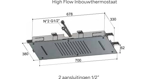 Hotbath M143 – technische illustratie; gekozen kleur wordt niet weergegeven