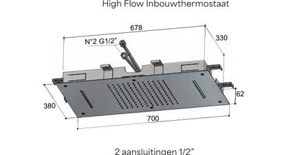 Hotbath M143 – technische illustratie; gekozen kleur wordt niet weergegeven