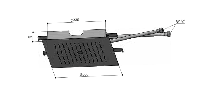 Hotbath M148 – technische illustratie; gekozen kleur wordt niet weergegeven