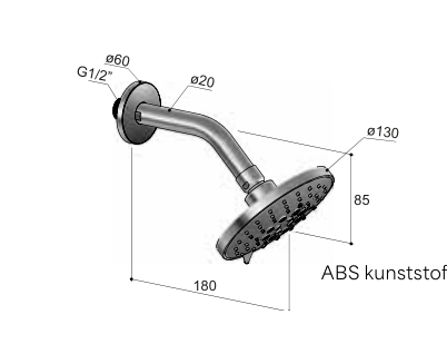 Hotbath M169 – technische illustratie; gekozen kleur wordt niet weergegeven