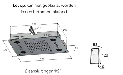 Hotbath M192 – technische illustratie; gekozen kleur wordt niet weergegeven