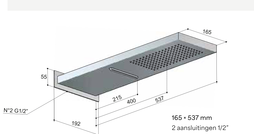 Hotbath M193 – technische illustratie; gekozen kleur wordt niet weergegeven